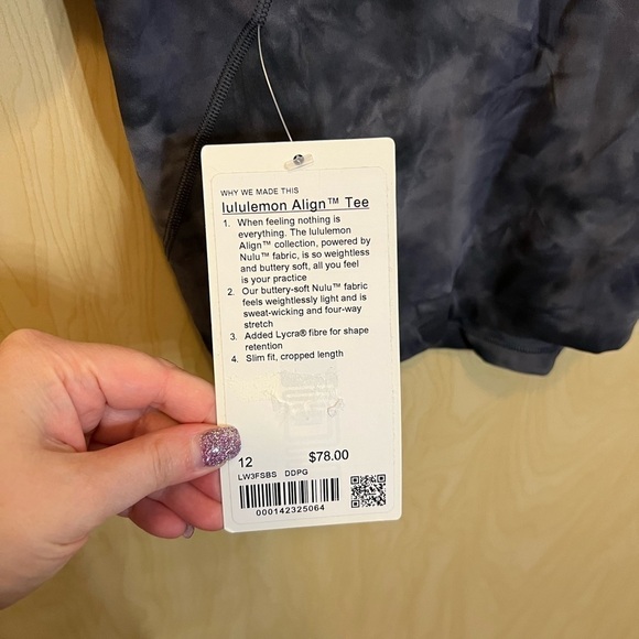 NWT Lululemon Align Tee - Picture 3 of 3